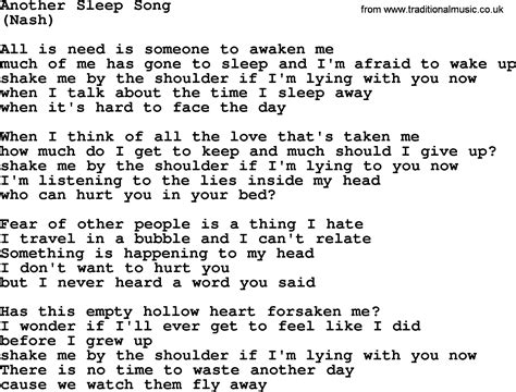 Another Sleep Song By The Byrds Lyrics With Pdf