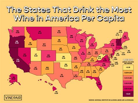 The States That Drink The Most Wine In America Map Vinepair