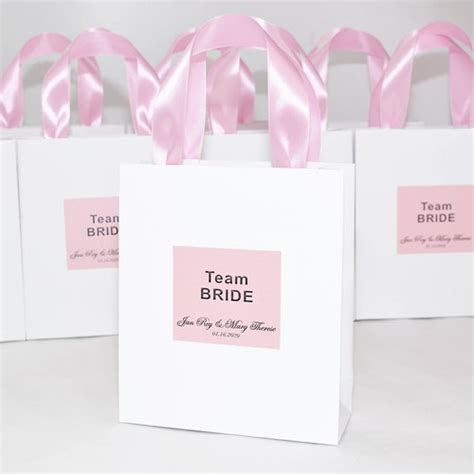 Bridal Shower Gift Bags With Satin Ribbon Handles And Your Etsy