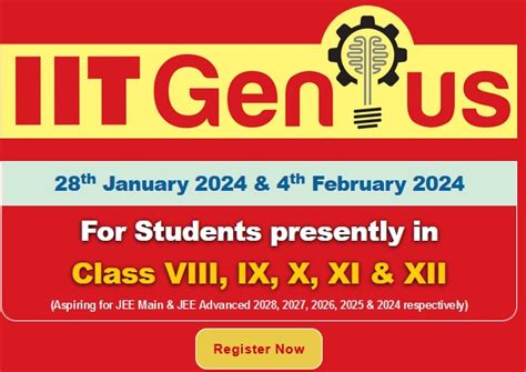 Fiitjee Iit Genius Scholarship Test 2024