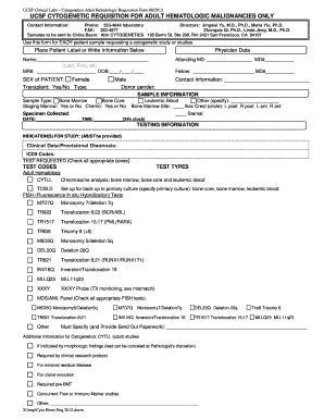 Fillable Online Labmed Ucsf Ucsf Clinical Labs Cytogenetics Adult