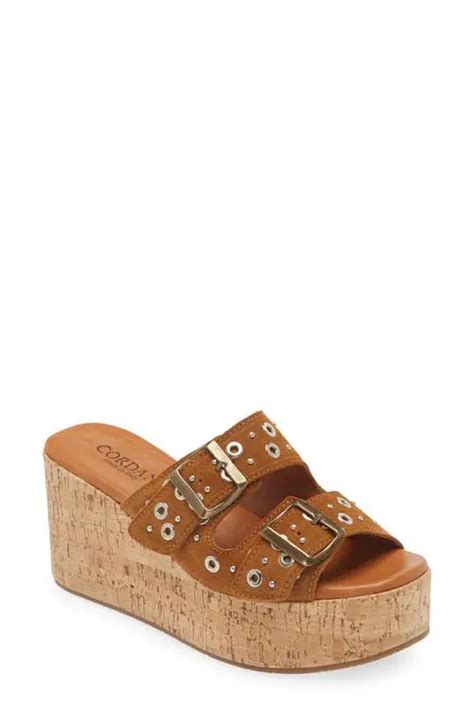 Cordani Jayne Platform Wedge Slide Sandal Crosta Clove Editorialist