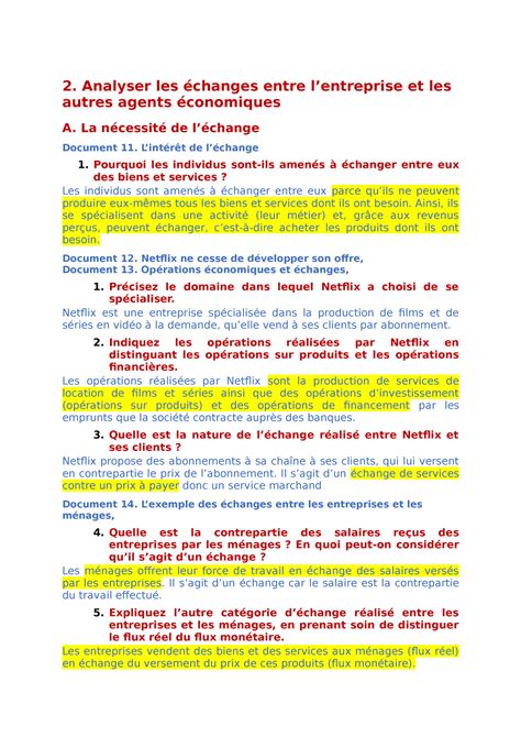 Correctionpartie 2 Cours CEJM BTS MCO NDRC 2 Analyser les échanges