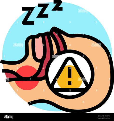 Obstructive Sleep Apnea Obesity Overweight Color Icon Vector Illustration Stock Vector Image