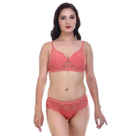 Buy PIBU Women Cotton Bra Panty Set For Lingerie Set Pack Of Color Red Online At
