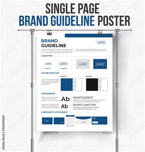 DIN A3 Brand Guideline Poster Template Brand Identity Guideline Brand