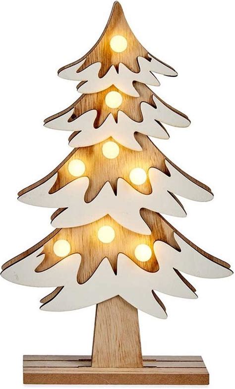 Krist Decoratie Kerstboom Hout Cm Met Led Verlichting Bol