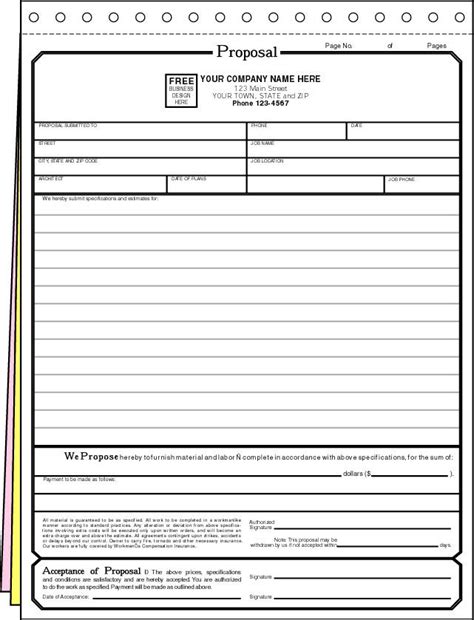 Blank Free Printable Bid Proposal Forms Printable And Enjoyable Learning