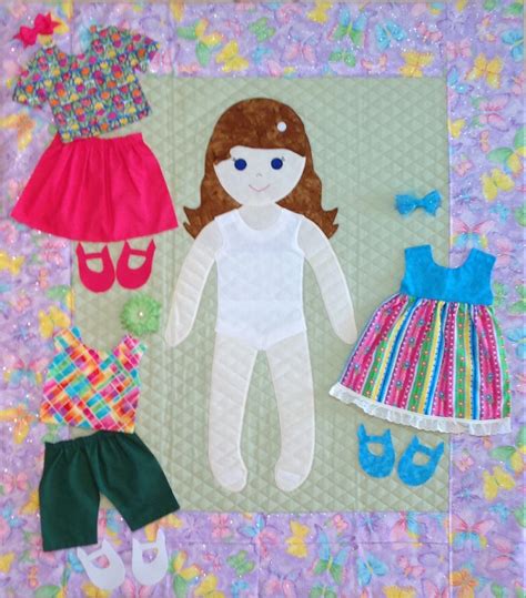 Paper Doll Quilt Pattern With Outfits For Girl Sewer And Etsy Uk