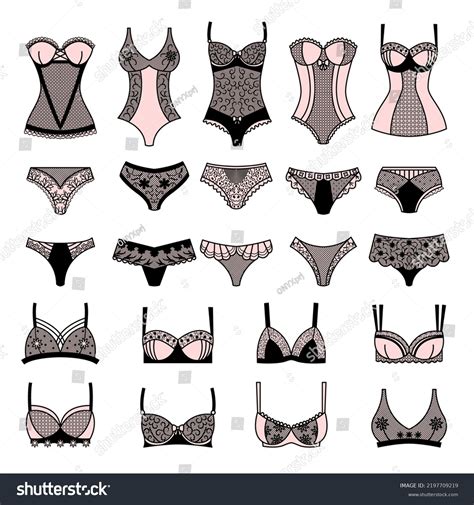 Lingerie Female Bra Bikini Panty Decorative Stock Vector Royalty Free Shutterstock