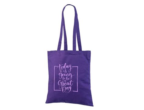 Economical Purple Cotton Tote Bag