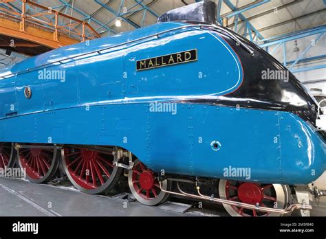 Mallard train on display at the National Railway Museum at York Stock Photo - Alamy