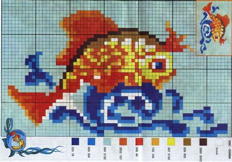 ЗОЛОТАЯ РЫБКА РЫБЫ СХЕМЫ ВЫШИВКИ КРЕСТИКОМ Каталог файлов ХОББИ
