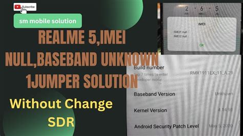 Realme Baseband Unknown Imei Null Jumper Solution Youtube