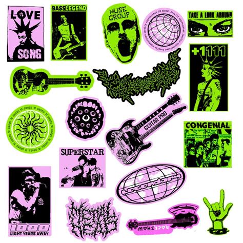 Punk Stickers Pack Punk Design Graphic Sticker Art Aesthetic Stickers