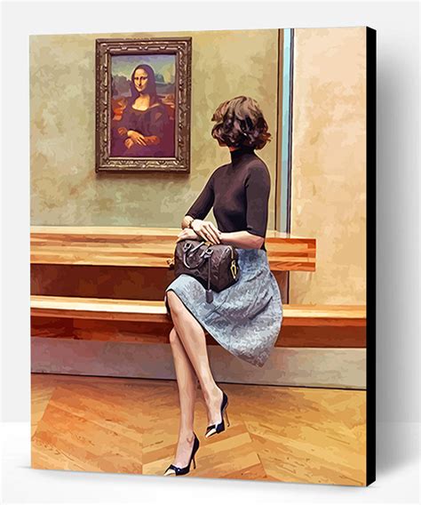 Girl Looking At Mona Lisa Paint By Numbers Paint By Numbers Pro