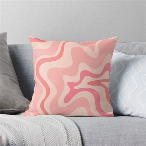 Liquid Swirl Retro Contemporary Abstract In Soft Blush Pink Throw