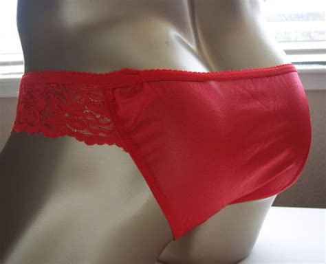 Rc Men Skimpy Pouch Bikini Sheer Lace Side Rio Back Red