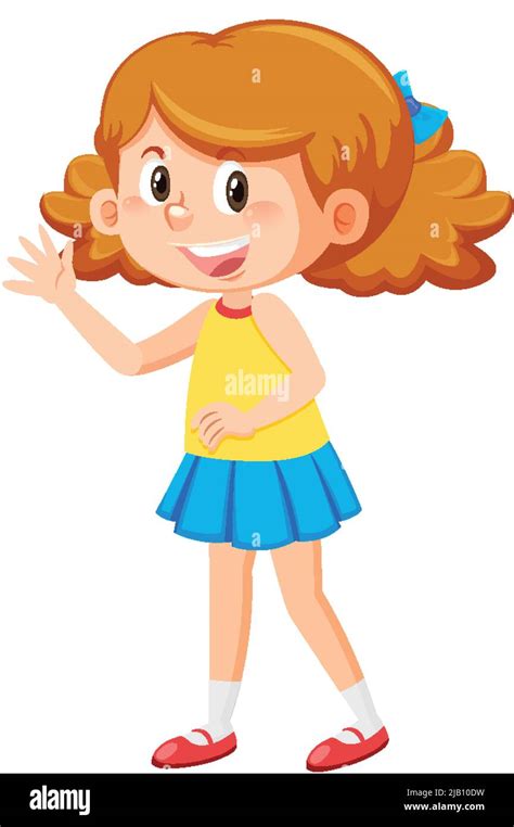 Cute Girl With Curly Hair Cartoon Illustration Stock Vector Image And Art Alamy