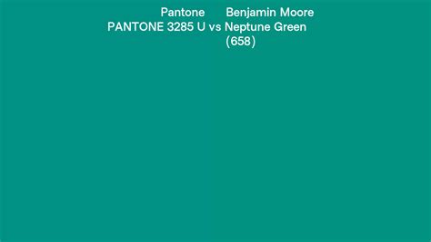 Pantone 3285 U Vs Benjamin Moore Neptune Green 658 Side By Side