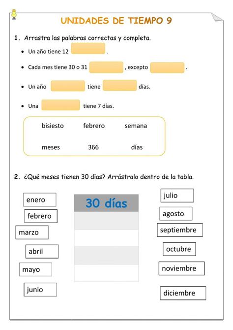 Actividad Online De Unidades De Tiempo Para Puedes Hacer Los