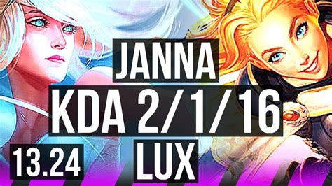 JANNA Jhin Vs LUX Caitlyn SUP 2 1 16 68 Winrate KR Master