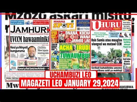 Uchambuzi Wa Magazeti Leo January Magazeti Ya Leo Yanga Na