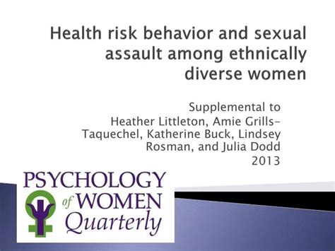 Ppt Health Risk Behavior And Sexual Assault Among Ethnically Diverse