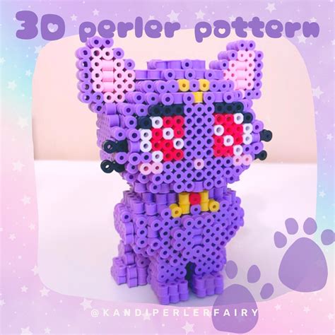 Instant Download 3d Perler Beads Pattern To Build This Kawaii Moon 3d