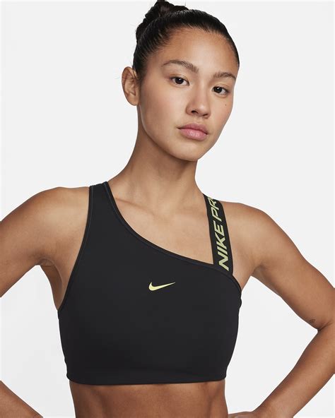 Nike Pro Swoosh Womens Medium Support 1 Piece Pad Asymmetrical Sports Bra Nike In