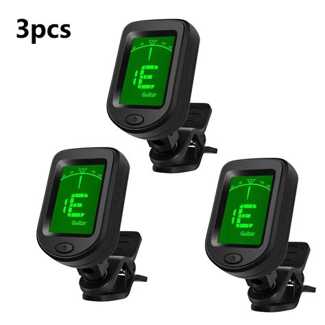 3pcs Digital Chromatic Lcd Clip On Electric Tuner For Guitar Bass Ukulele Violin 2 Color