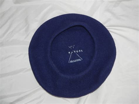 Navy Blue Wool Chic Vintage Kangol Beret Hat Etsy