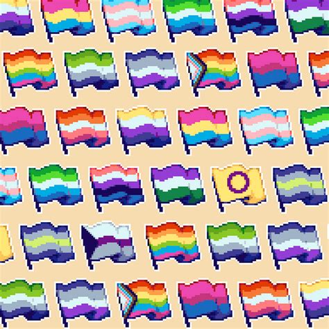 Pixel Fantasy Rpg Icons Pride Flags By Caz