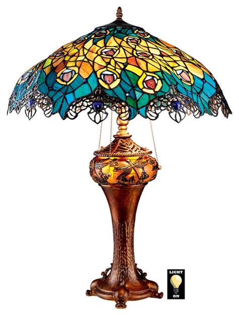 Design Toscano Art Nouveau Peacock Table Lamp Victorian Table Lamps By Kolibri Decor Houzz