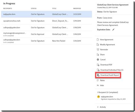 Access The Agreement History And Audit Reports