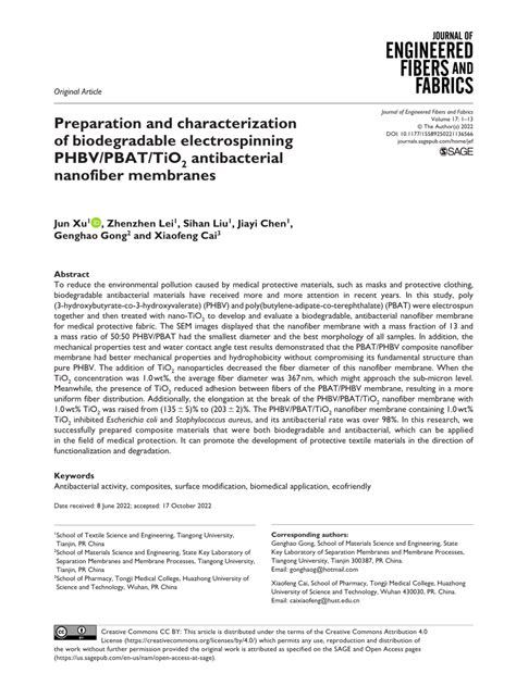 PDF Preparation And Characterization Of Biodegradable Electrospinning