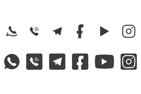 Whatsapp Viber Telegram Facebook Youtube Instagram Social Media Illustration Icons Vector