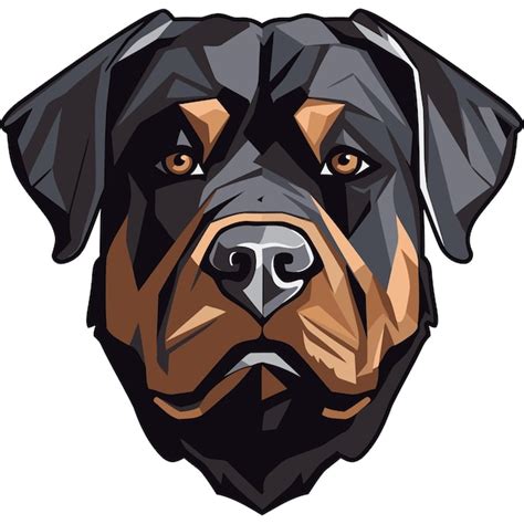 A Bold And Graphic Illustration Of A Rottweilers Head Perfect For