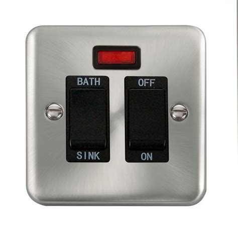 Click Deco Plus Satin Chrome A Double Pole Sink Bath Switch With Neon