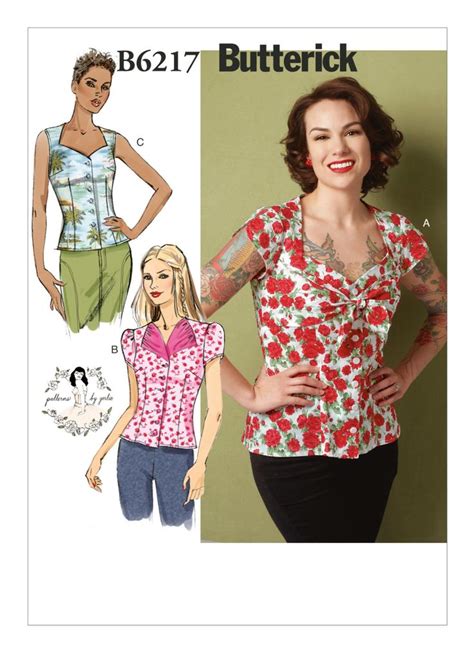 Sewing Pattern For Misses Sweetheart Neckline Blouses Butterick