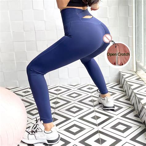 Sexy Open Crotch Leggings Crotchless Pants Gym Outfitsladies Etsy