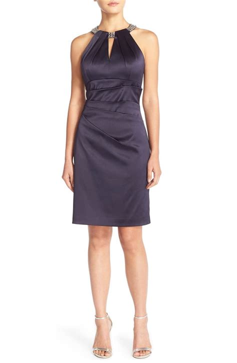 Eliza J Embellished Neck Sheath Dress Nordstrom