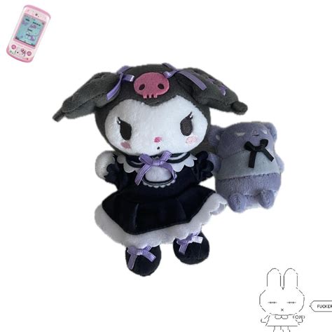 Sanrio original sleepy kuromi plush key chain mascot... - Depop