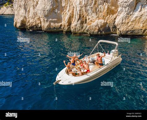 France Bouches Du Rhone Marseille Calanques National Park Boat And