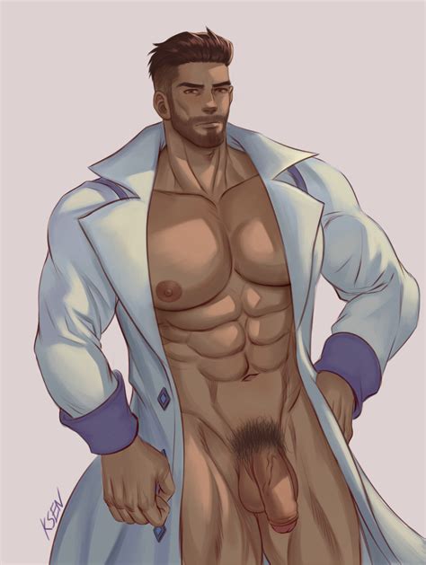 Rule 34 1boy Abs Absurdres Artist Name Bara Bare Pectorals Closed