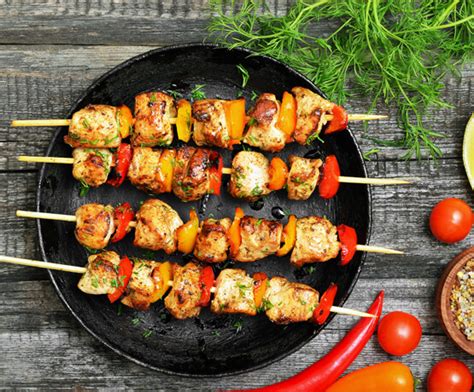 Chicken Kebabs With Herbed Smashed Cucumbers Humza Halal