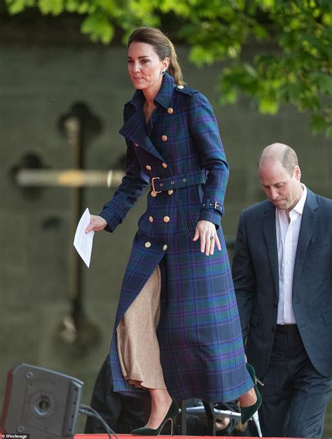 Kate Middleton Continues Scottish Themed Wardrobe With A Tartan Coat To