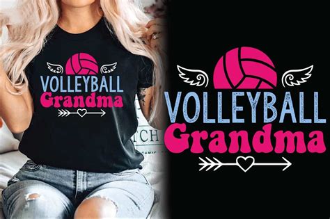 Volleyball Grandma Typography Svg Tshirt Graphic By Almamun2248 · Creative Fabrica