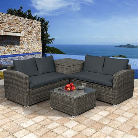 Rattan Wicker 5 Piece Outdoor Setting Dining Patio Set Wicker Piece