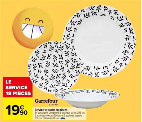 Offre Service Vaisselle Effet R Actif Pi Ces Carrefour Home Chez